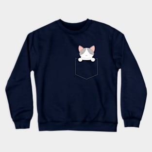 Kawaii Pocket Cat T-Shirt Crewneck Sweatshirt